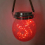 (Red) Solar Crackle Glass Lantern Outdoor Hanging Lights 1