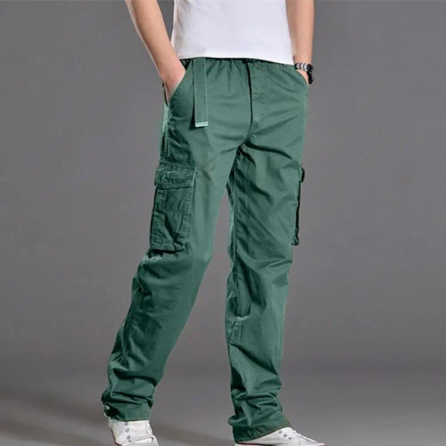 Man Overalls Ankle Length Versatile Soft Pockets Mid-Rise Men Cargo Pants 1