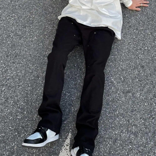 Men Pants Flare Plus Size Breathable Solid Men Trousers Long Pants for Work 1