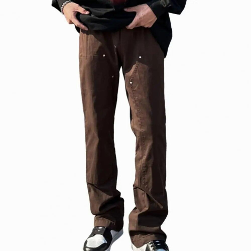 Men Pants Flare Plus Size Breathable Solid Men Trousers Long Pants for Work 2