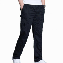 Men Pants Solid Japan Style Men Overalls Multiple Pockets Loose Cargo Pants Loose Mid Waist Ankle Tied Pants For Working
