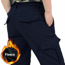 Winter Warm Fleece Pants Thicken Men Zipper Waterproof Work Casual Pants Men Military Tactical Cargo Pants Male Trousers 4XL
