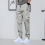 Stylish Overalls Solid Everyday Wear Mid Waist Drawstring Men Trouser 3