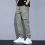 Stylish Overalls Solid Everyday Wear Mid Waist Drawstring Men Trouser 7
