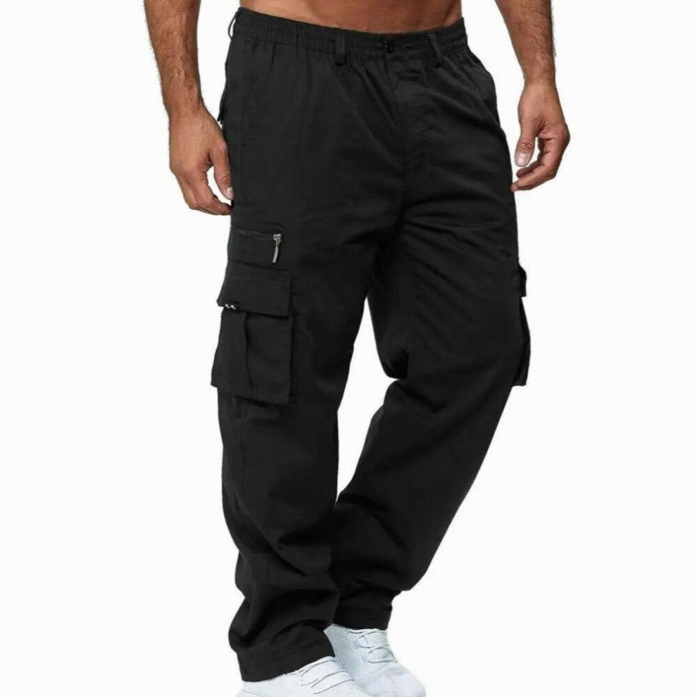 Breathable Great Skin-Friendly Straight Pants Straight Cargo Pants Mid Waist For Work 885671608874