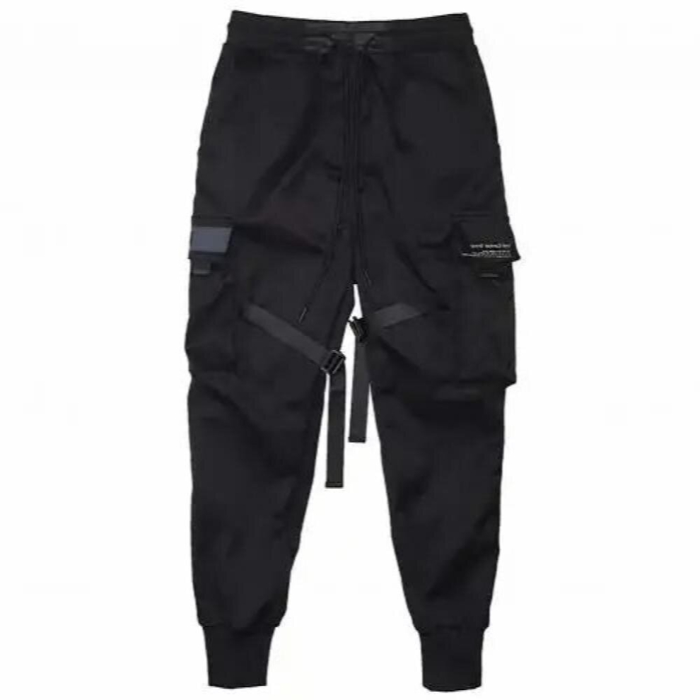 Men Drawstring Pockets Straps Ankle Tied Cargo Pants Long Trousers-image-OPC-PCQRVHR-NEW