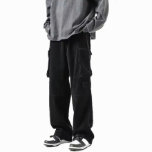 Vintage Multiple Large Pockets Casual Pants Men Overalls Bottoms Streetwear