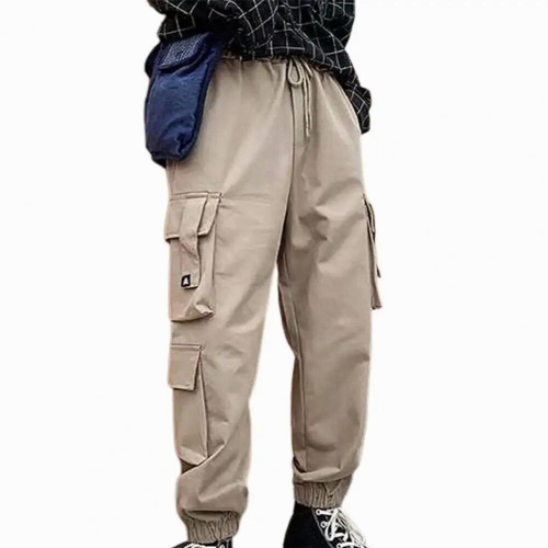 Man Pants Polyester Men Trouser Breathable Charming Modern Pockets Spring Trousers
