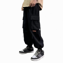 Men Overalls All Match Casual Pants Relaxed Fit Mid Waist Cargo Pants