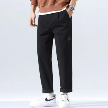 Spring Men Solid Straight Loose Trousers Male All Match Style Suit Harem Pants Business Casual Green