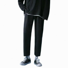 Male Pants Thick Straight Men Trousers Male Thermal Casual Cropped Pants Bottoms