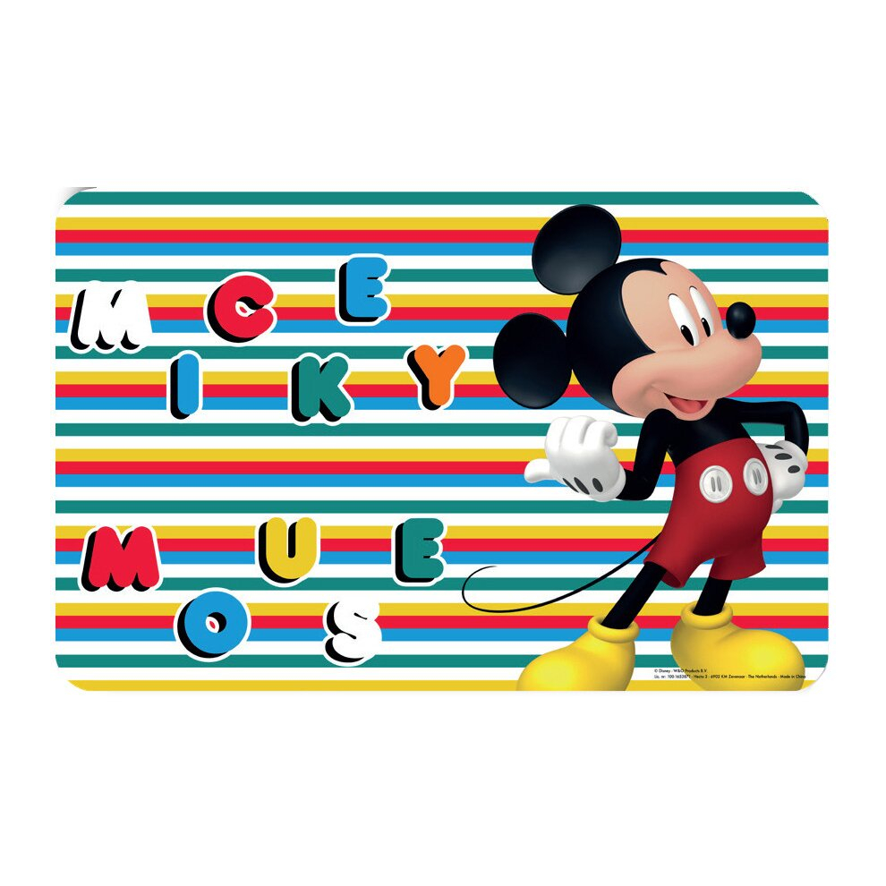 Disney Mickey Mouse Stripy Placemat 43 x 28 cm Kids Table Mat