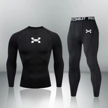 Mens Workout Clothes Sports underwear Jogging Quick dry Compression Tights Training base layer MMA rash guard Male sports suit