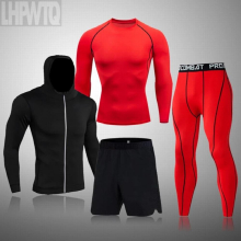 Thermal Underwear Sport Suit Mens Fitness Quick-Drying Compression T-Shirt Long Sleeve Leggings Base Layer Sport Track Suit