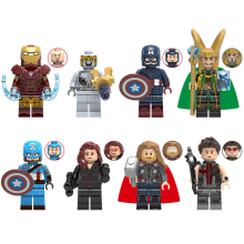 (Style A 8pcs) 16 piece Marvel Avengers superhero mini doll Dc set suitable fit LEGO