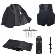5Pcs Toddler Boys Suits Wedding Formal Children Suit Tuxedo Dress Party Ring bearer 3-12 Years Kids Gentlemen Suit
