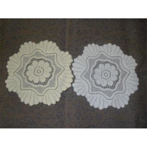 8 in. European Lace Doily, White