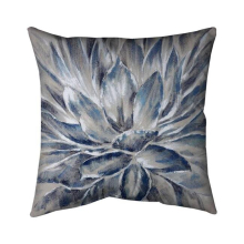 20 x 20 in. Blue & Grey Flower-Double Sided Print Indoor Pillow