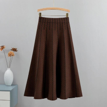 Autumn Winter Thick Warm Women Sweater Skirt A Line Long Maxi Skirt Casual Midi Lady Skirts