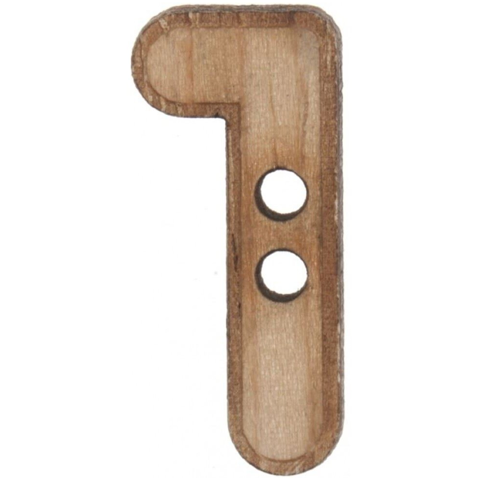 Trimits Wood Number Buttons  Natural Number 1 - each