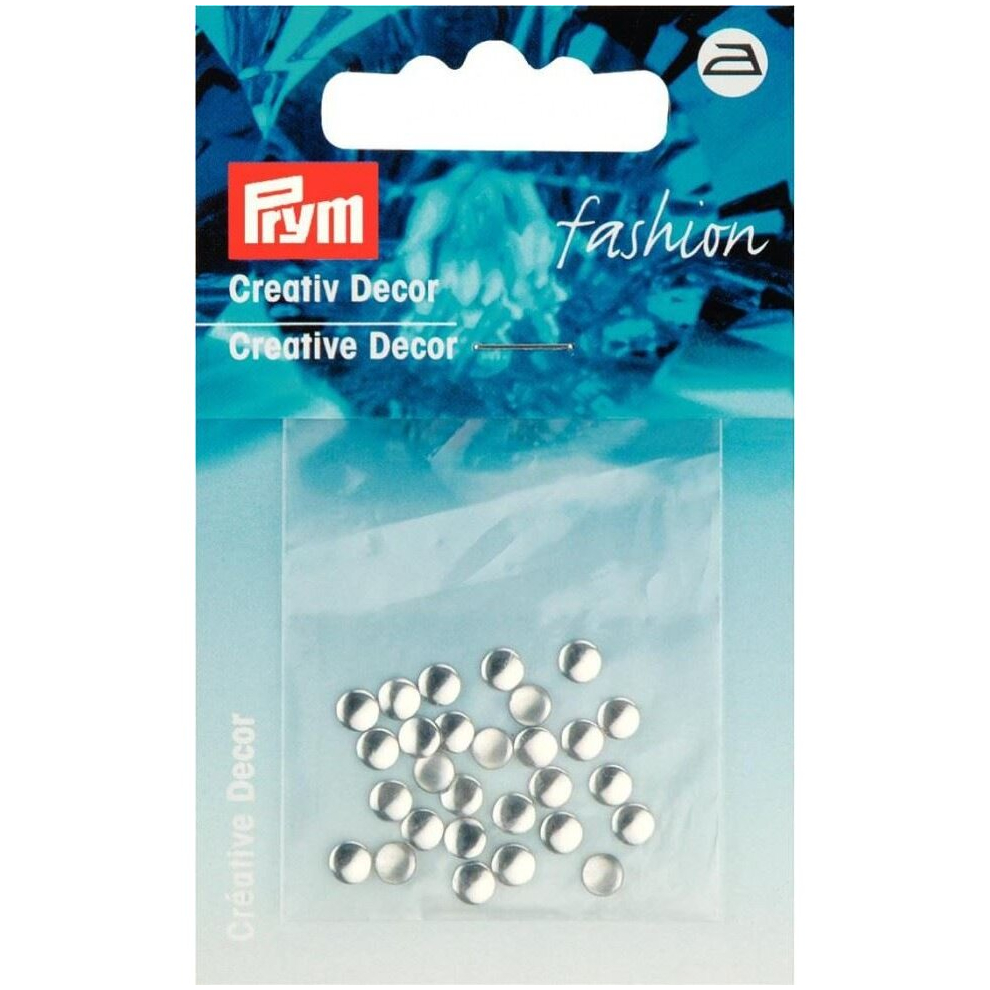 Prym Round Studs  Silver - per pack of 28