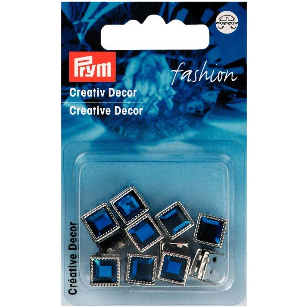 Prym Square Metal Studs  Blue - per pack of 20