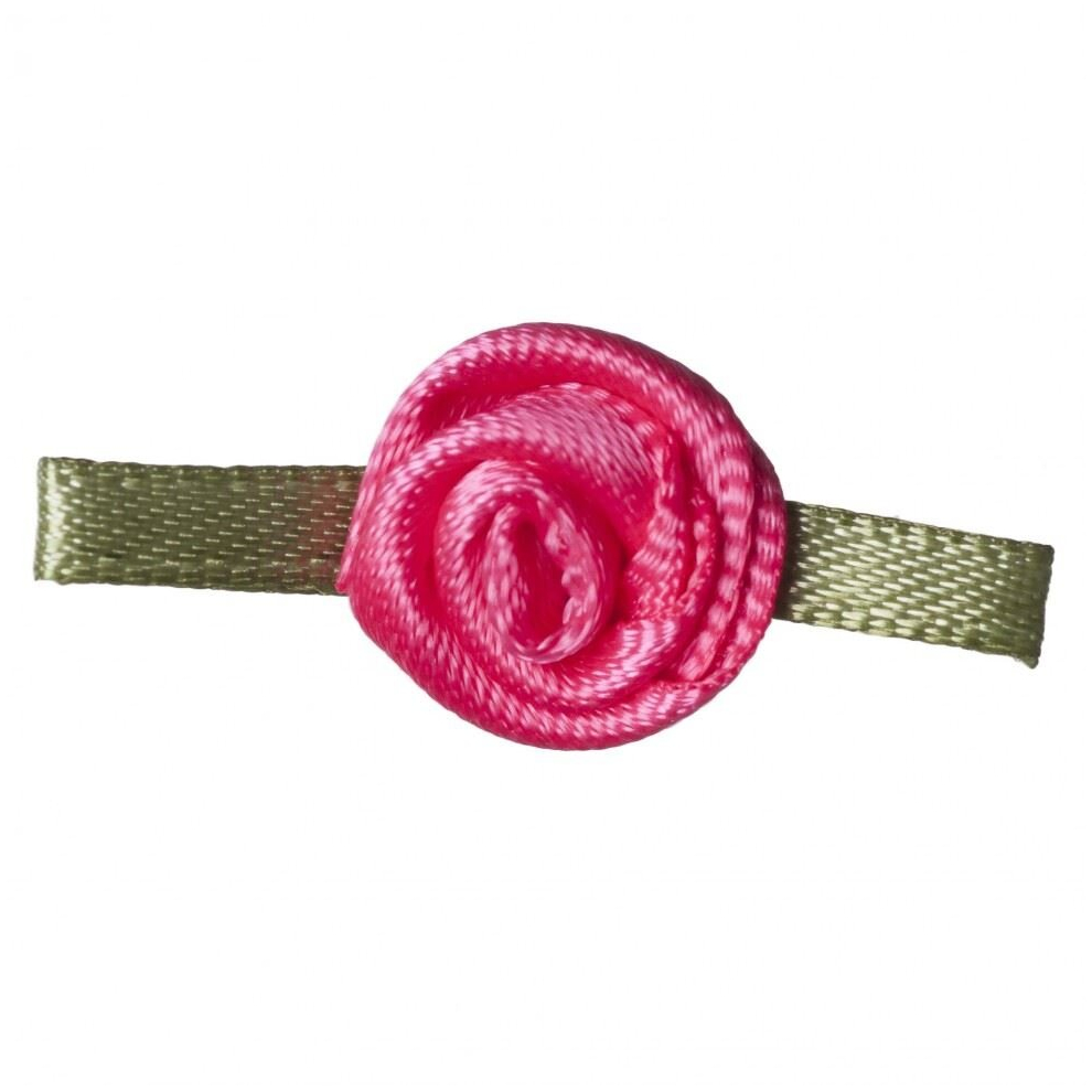 Gutermann Satin Ribbon Roses  Hot Pink - per pack of 10