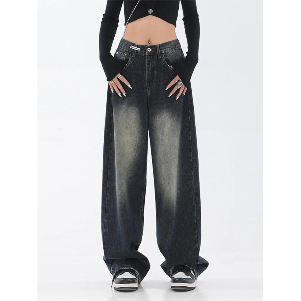 Retro Wash Gradient Women Straight Denim Pants High Waist Loose Wide Leg Harajuku Lady Jean Trousers Streetwear-image-OPC-PCQSM95-NEW