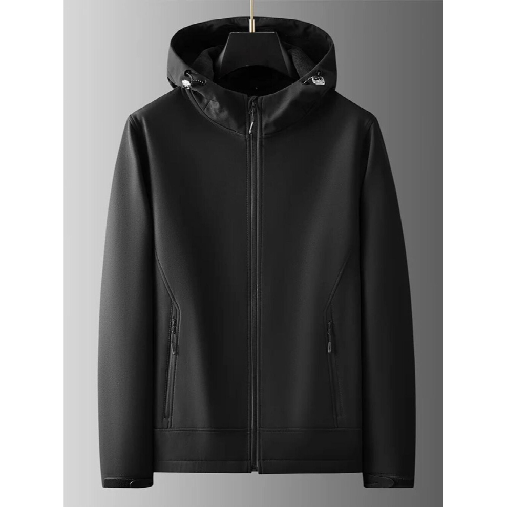 Fall/Winter Waterproof Softshell Jacket Men Zip Pockets Antistatic Antifouling Casual Hooded Windbreaker Fleece Warm Coat-image-OPC-PCQSNYH-NEW