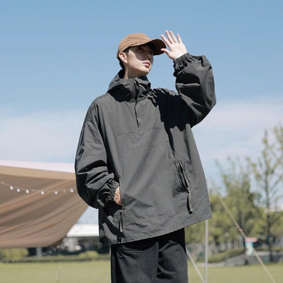 Legible Spring Autumn Jacket Men Casual Loose Hooded Water Proof Jackets Male Solid Coats Man-image-OPC-PCQSP6V-NEW