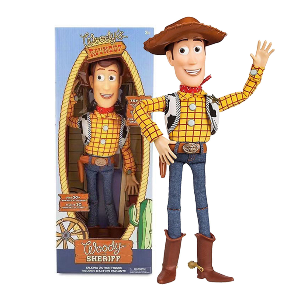 Toy Story Woody Roundup Talking Sheriff Action Figure - 30 Movie Sound Effects, 38cm, Non-Toxic PVC Collectible Toy