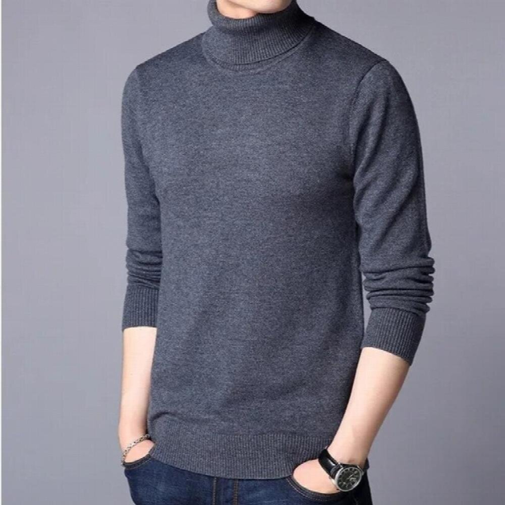 Covrlge Winter Two Lapel Pure Wool Bottoming Pure Thick Warm Woolen Sweater Casual Fit Mens Long-sleeve Sweater MZM120-image-OPC-PCQSRDJ-NEW