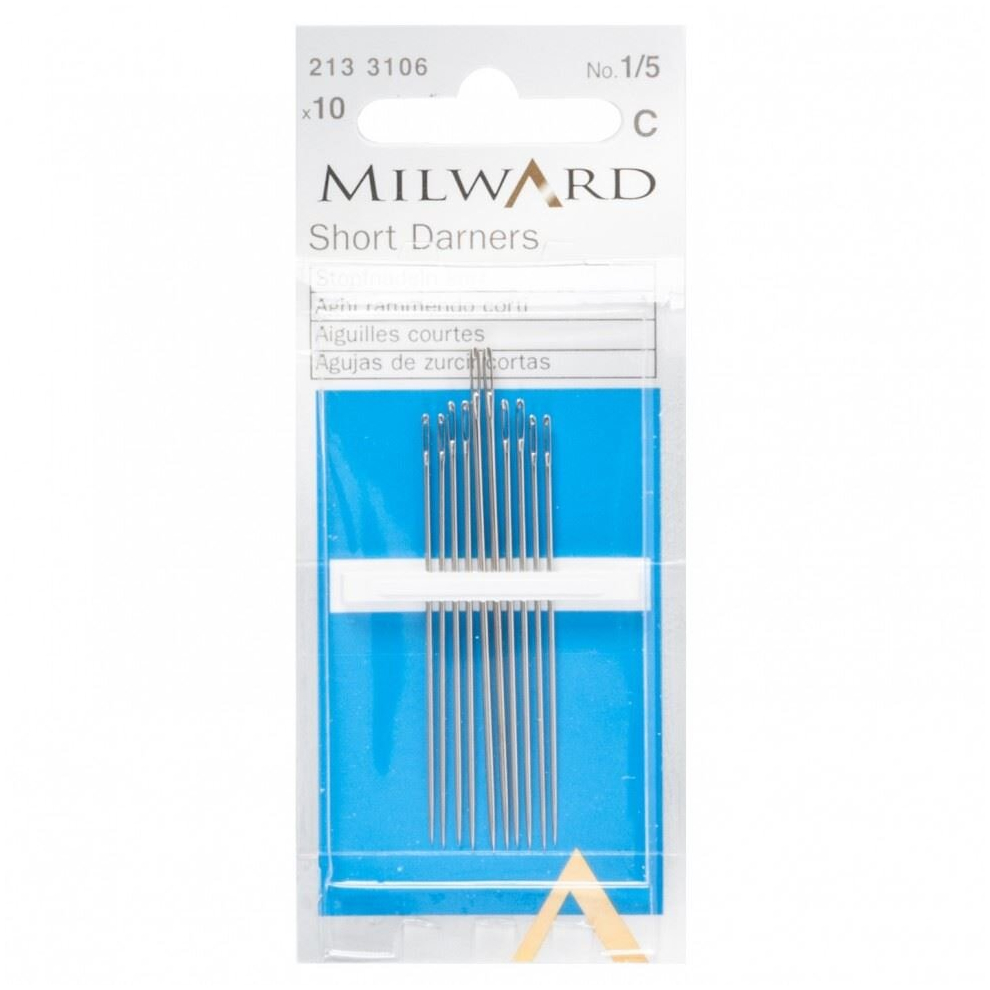 Milward Short Darners Hand Sewing Needles - Per Pack Of 10