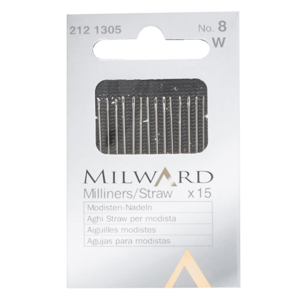 Milward Straw Milliners Sewing Needles - per pack of 15