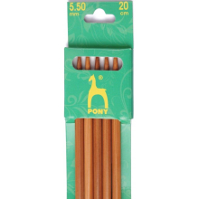 Pony Bamboo Double Point Needles 20cm - per pack of 5