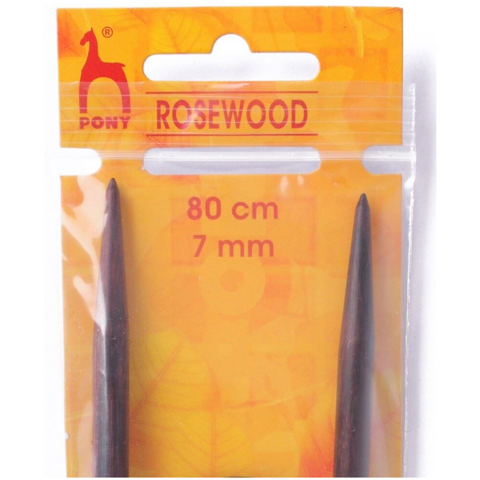 Pony Rosewood Circular Needles 80cm - each