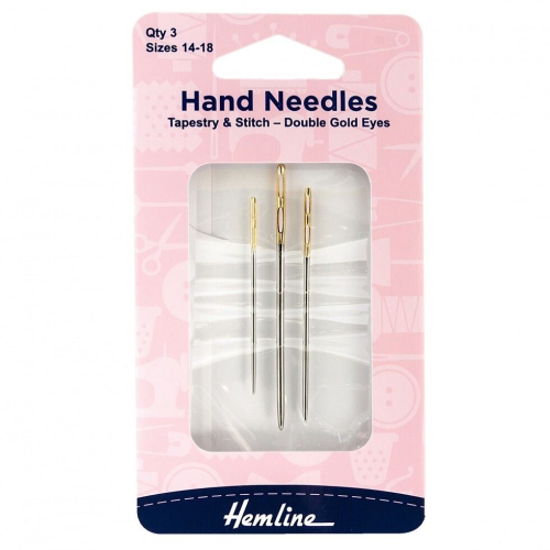 Hemline Double Eye Tapestry Needles - per pack of 5
