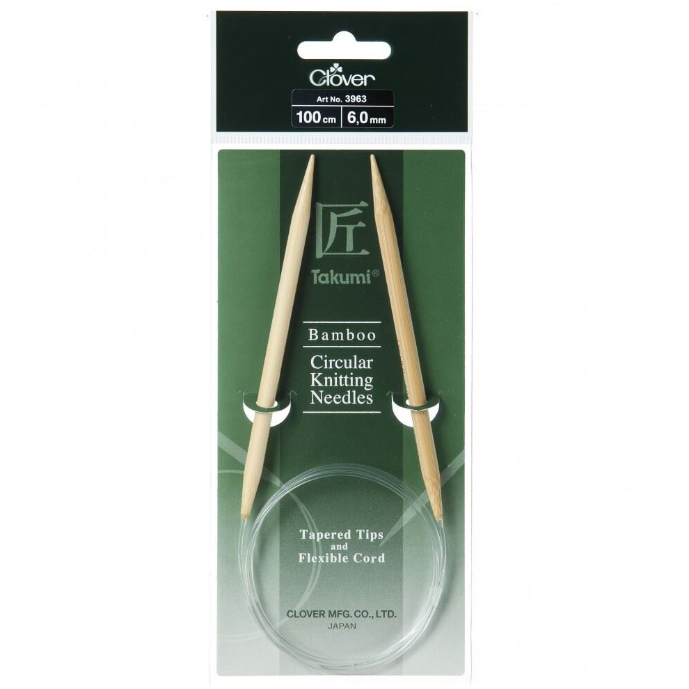 Clover Bamboo Circular Needles 1m - each