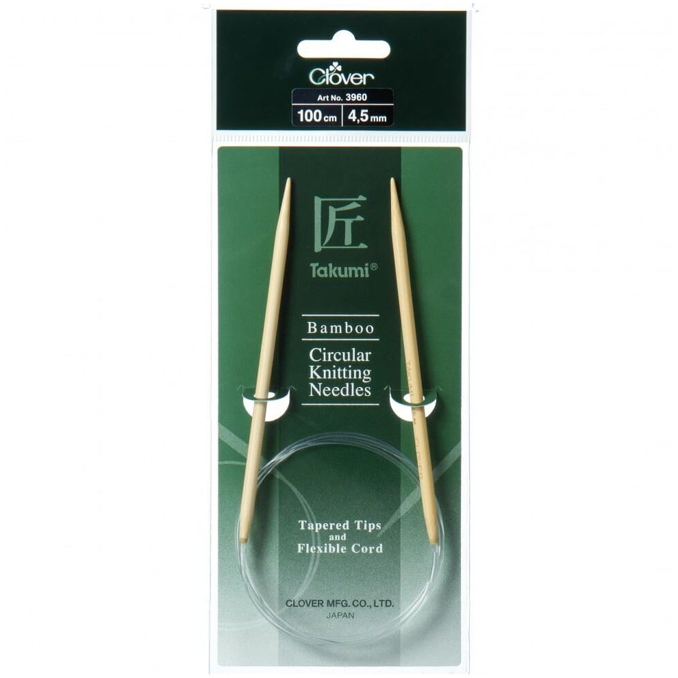 Clover Bamboo Circular Needles 1m - each