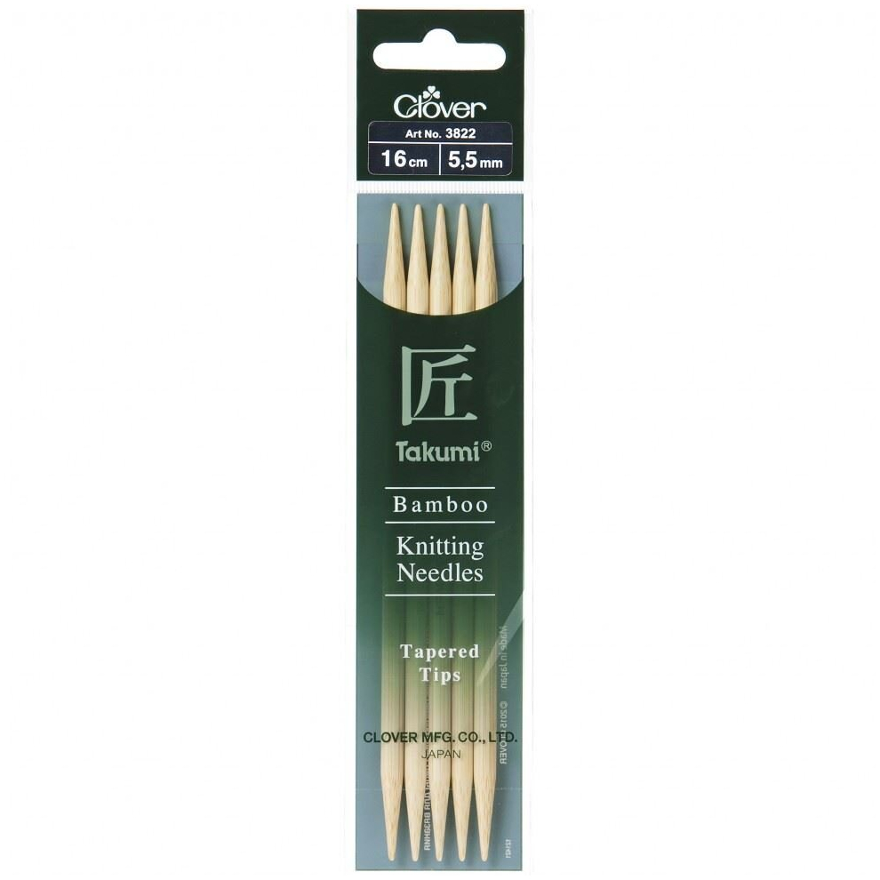 Clover Bamboo Double Point Needles 16cm - per pack of 5