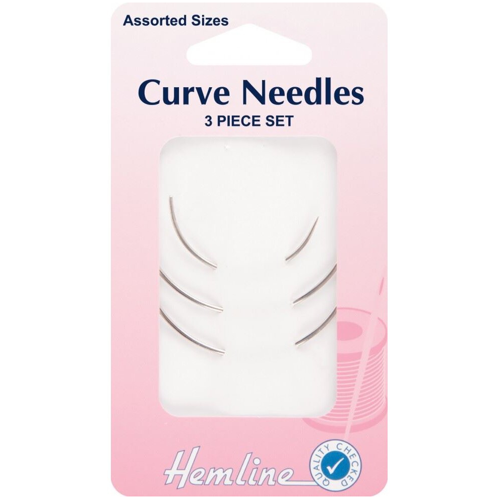 Hemline Curved Sewing Needles - per pack of 3