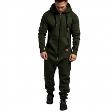 Jumpsuit Men Pajamas Onesie Adults Winter Homebre Splicing Casual Hoodie Print Zipper Print Sleepwear Hooded Jumpsuits