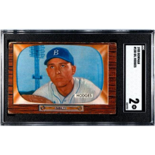 Athlon CTBL-037362 No.158 MLB Gil Hodges 1955 Bowman Baseball Card - SGC Graded 2 Good - Brooklyn Dodgers