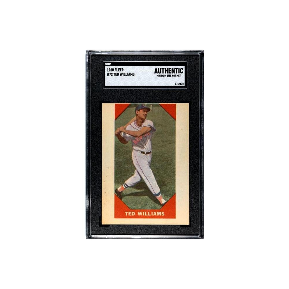 Athlon CTBL-037252 No.72 MLB Ted Williams 1960 Fleer Baseball Card - SGC Slabbed Authentic - Minimum Size Boston Red Sox