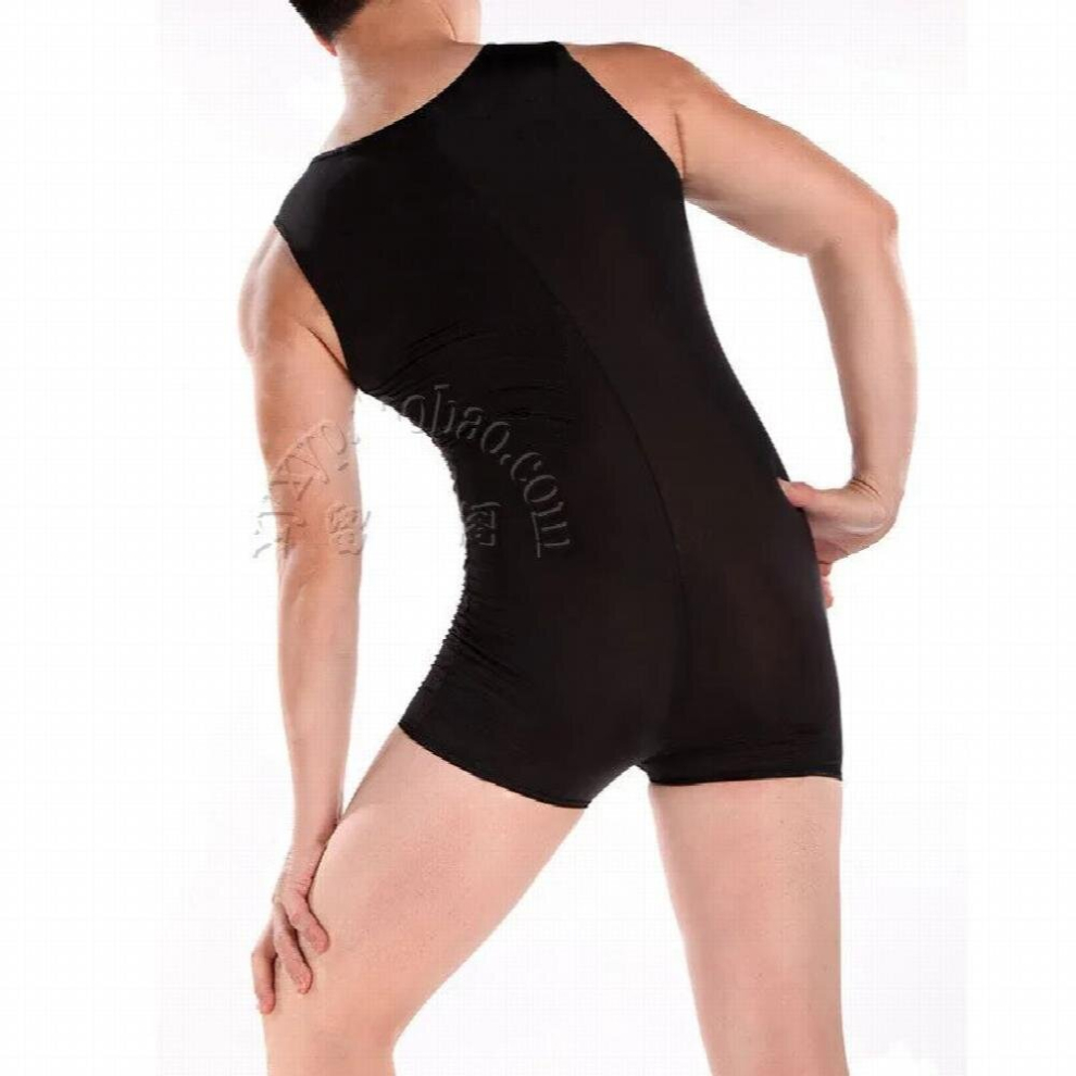 Mens sexy ice silk body stockings vest set club tank bodysuit underwear men jumpsuit male