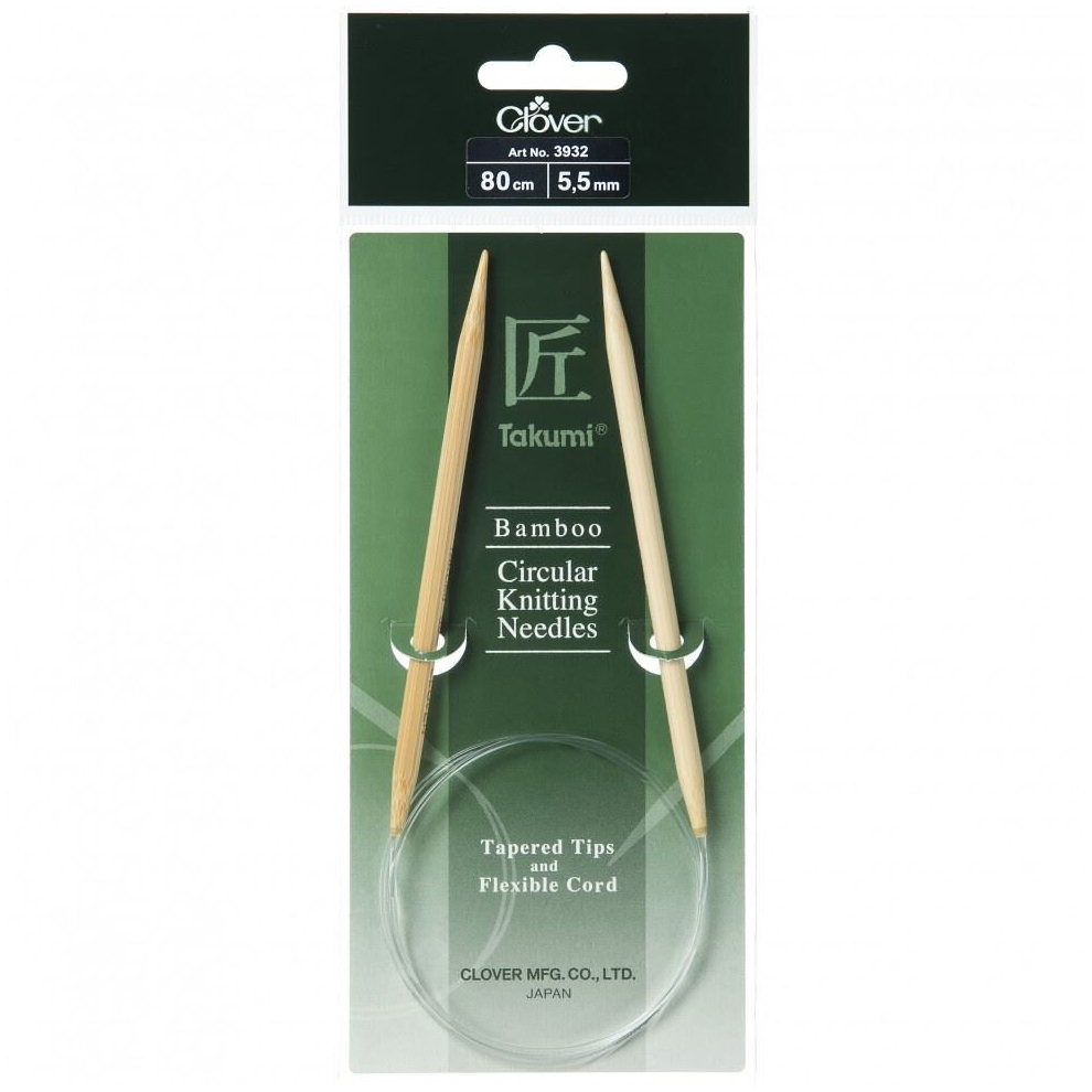 Clover Bamboo Circular Needles 80cm - each