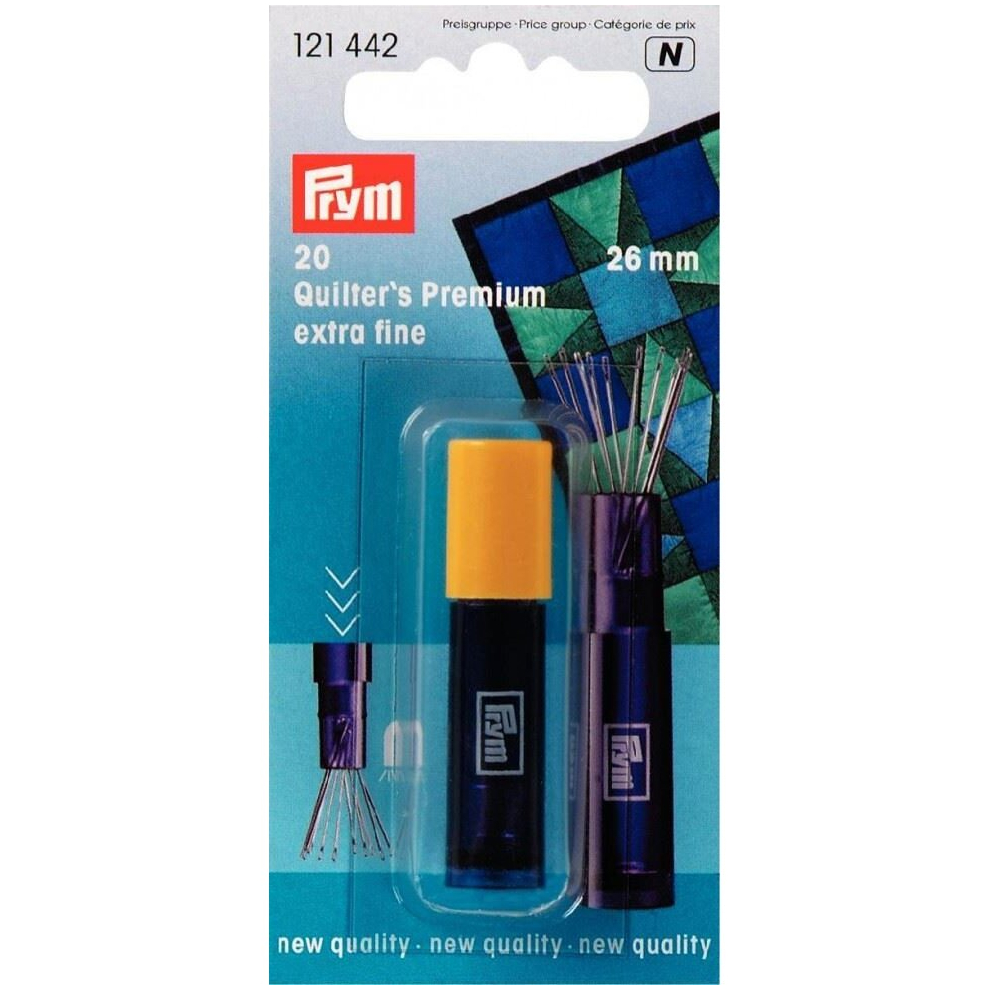 Prym Extra Fine Quilting Needles - per pack of 20