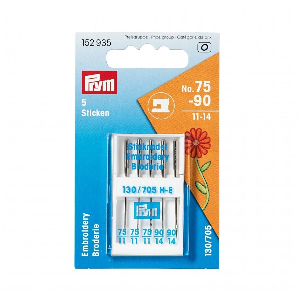 Prym Embroidery Machine Needles - per pack of 5