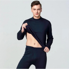 Mens Thermo Underwear Winter Thermal Underwear Set For Men Long Johns Plus Size High Neck Wool Fleece Warm Cotton Male Clothes