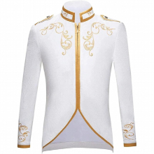 Halloween Men Jacket Court Prince Embroidered Suit Sports Jacket Christmas Party Court Short Coat